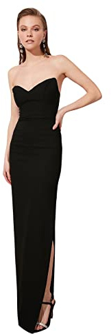 Trendyol Maxi Aderente da Sera e Promenade Vestito, Nero, 70 Donna