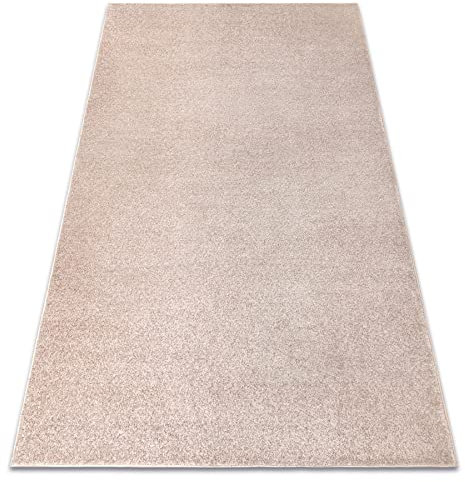 rugsx Einfarbiger empfindlich Teppich INDUS für Zimmer, Wohnzimmer, Schlafzimmer, Teppichboden Auslegware, beige 200x500 cm