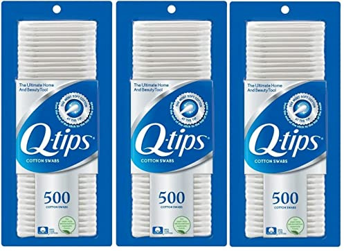 Q-Tips Cotton Swabs, 500 Count (Pack of 3)