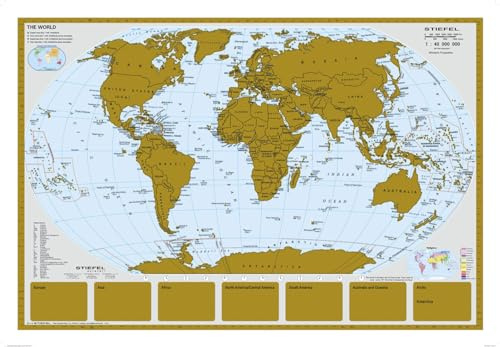 Scratchmap Rubbelkarte The World Wandkarte beschreib- und abwischbar und besonders reißfest Wandkarte Poster NEUE AUFLAGE