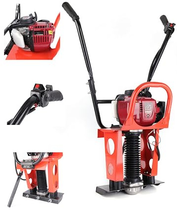 ZERNEIL GX35 4 Stroke 37.7CC Gas Concrete Screed Cement Vibrating Power Screed Fits 3-20ft Blade, Gasoline Wet Screed Cement Road Surface Vibrators Screed Leveling Machine