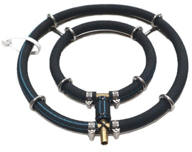 XRMXF Pond Air Diffuser Stainless Steel Weighted Hydroponic Aerator KoiPond Tri Ring - Improve Health of Fish and Plants (2 loop / Ø25cm)