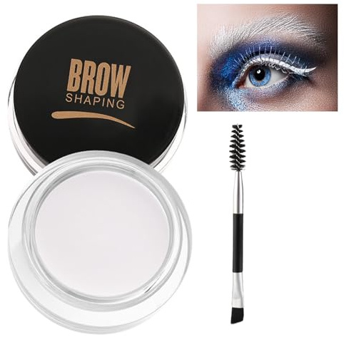 EONFAVE Gel de cejas resistente al agua, de larga duración, con cepillo, color de cejas altamente pigmentado, fácil no graso, gel de cejas (06 blanco)