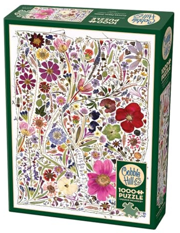 Cobble Hill Puzzle de 1000 pièces – Presse à fleurs : printemps – Poster d'échantillon inclus