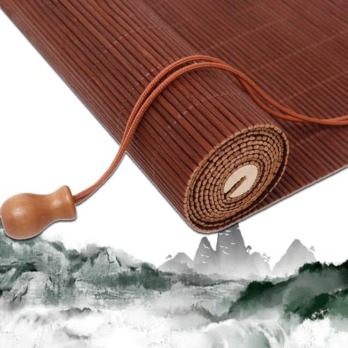 Xalteafe Bambusrollo Aussenbereich,Springrollo Bambus,Bambus Jalousien Innen,Innen-AußEn-Rollo Bambus,Eng Gewebt,Leicht Zu HäNgen,Pflegeleicht,FüR Korridor Gazebo GäRten Terrassen Fenster TüR