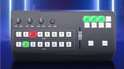 EDEDE Interruttore KVM, Video 1600 Panel Wireless Director Switcher Controllo PTZ for la Registrazione di trasmissioni in Streaming Live Switch KVM(with Tally Output)