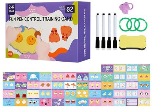 Stiftkontroll-Trainingsspielset, Stiftkontroll-Arbeitsbuch,Lern-Handschrift-Arbeitsbuch, Stift-Kontrollbuch - Robuste Nachverfolgungsbücher, Lernspielzeug, pädagogisches Werkzeug zur Fähigkeitsentwick