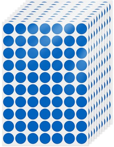 FINDAT 19 mm Klebepunkte Runde Punktaufkleber Etiketten Blau, 700 Stück | Selbstklebend, wasserfest, Vinyl, Kalender, Büro, Schule, Farbcodierung, Markierungspunkte