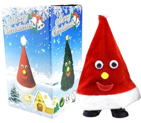 Gkumgwo Tanzende Weihnachtsmütze,Tanzender Weihnachtsbaum | Lustige Plüsch-Schaukel-Weihnachtsmütze | Interaktiver Stofftier-Plüsch-Weihnachtsbaum für Neujahrspartys