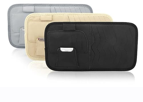 SOLUSTRE Brillenhalter für Auto CD Halterung Sonnenblende Organizer für Karten und Persönliche Gegenstände mit Passend für Fahrzeuge