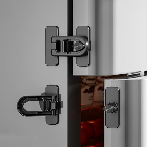 ZEWZE 2 Pezzi Blocco Sicurezza per Frigo con Adesivo 3M - Antiapertura Bambini per Frigoriferi, Congelatori & Armadi - Installazione Senza Foratura e Senza Attrezzi