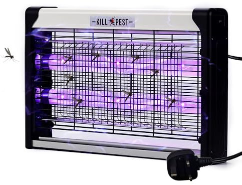 Insektenvernichter Elektrisch Innenbereich & Außenbereich | Elektrische Mückenfalle Licht mit 1800V Gitter | Mückenlampe für den Heimgebrauch Sicher & Leise (Wandmontage) (1800V)