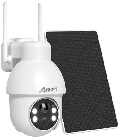 ANRAN 4K 8MP Security Camera Outdoor Solar, 360° Surveillance | WIFI Camera Battery, Colour Night Vision, Two Way Audio, Light and Sound Alarm, PIR Human Detection, SD Card & Cloud Storage