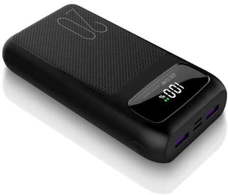 20000mAh Power Bank, Fast Charging Portable Charger, 22.5W PD USB C in & Out LED Display Phone Battery Pack Compatible with iPhone 16 15 14 13 Google iPad Tablet etc. (Black)