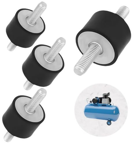 4 Stück M8 Gummipuffer, Gewinde Gummifüße, Schrauben Schwingungsdämpfer, Anti-Vibration Stoßdämpfer, Gummi Isolator Halterungen für Benzinmotoren Wasserpumpen Bootsspulen, für Luftkompressoren