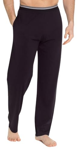 INSIGNIA Mens Cotton Comfort Waist Pyjamas Lounge Pants Bottoms (Black, L)