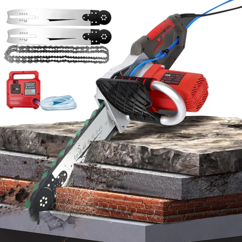 Tronçonneuse Électrique avec double chaîne diamantée et pompe à eau intelligente, 0 à 6 000 tr/min, profondeur de coupe 35 cm/48 cm, pour murs en briques, murs en ciment et béton armé,5800W350