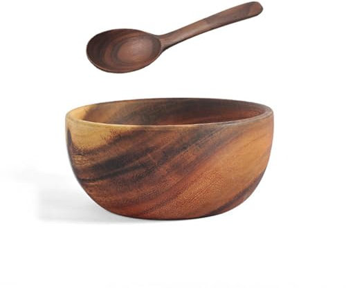 Ramen-Schüssel, japanische Reisschale, natürliches Jujube-Holz für Suppe, Salat, Nudeln, ideal für Erwachsene und Kinder, langlebiges und stilvolles Design