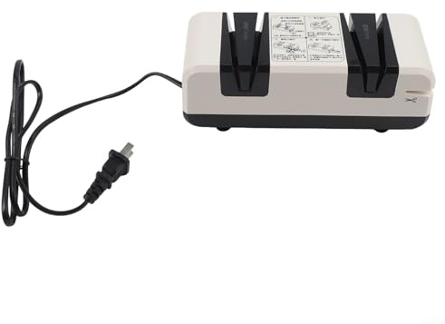 Aiguiseur électrique automatique multifonction pour ciseaux de cuisine et lames de précision Design compact avec housse de protection et base antidérapante Taille 22 x Blanc