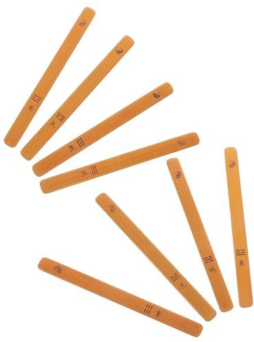 BESPORTBLE Varillas de Bambú para Adivinación 8 Piezas Juego de Adivinación Tradicional China Varitas Budistas Grabadas para Predicción Fortuna y Uso Espiritual Tamaño Estándar