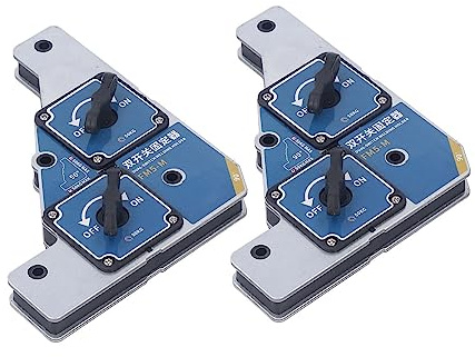 Jeanoko Morsetto per Saldatura Forte Supporto Magnetico a 90° per Piastra di Ferro in Acciaio, Supporto per Saldatura a Doppio Interruttore da 2 Pezzi per Lavori Professionali, per per Saldatore