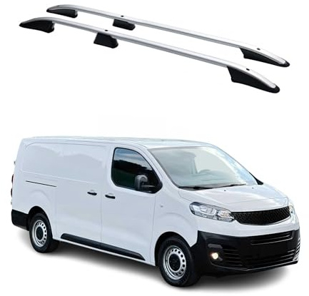 OMAC Dachreling kompatibel mit FIAT Scudo Peugeot Expert Citroen Jumpy 2016-2026 L3 Alu Grau
