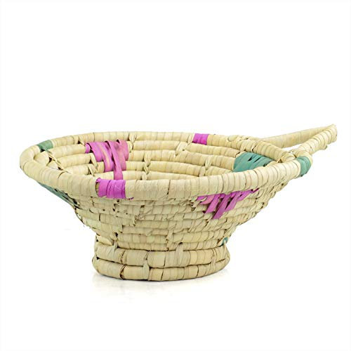 Handwoven South Asian Beige Cane Big Bread Fruits Basket | Hand Made Kitchenware Utensils | Indian Bread Chapati Naan Traditional Basket | Nagina International