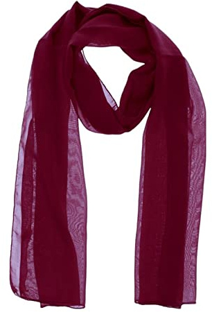 WESTEND CHOICE Sciarpe da donna in chiffon, sciarpe in tinta unita per il collo, morbide, avvolgono la testa, per ragazze, fascia per capelli, sciarpe trasparenti e foulard da donna 150x45 cm