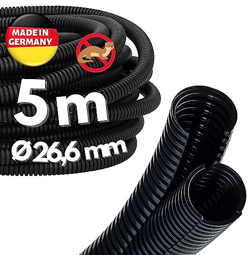 5 Meter Kalitec Wellrohr Twin NW 29 I Wellschlauch zweiteilig I Solarwellrohr I Marderschutzrohr I Leerrohr I Kabelschutz AD 34,3 mm ID 26,6 mm