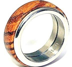 Freundschaftsringe, Verlobungsringe, Hochzeitsringe aus Schmuckholz | in Titan gefasst, Handmade Germany