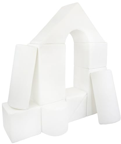 Velinda Completo 11 grandi mattoni,blocchi,cubi in schiuma gioco bambino, scuola materna (colore: bianco)