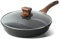 ZUOFENG Poêle à Frire Antiadhésive 28CM,Casseroles en Pierre, Revêtement de Granit, Poêle à Omelette Casseroles à Induction, Avec Couvercle Verre Trempé.
