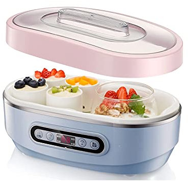 Máquina para hacer yogur, máquina eléctrica para hacer yogur Máquina automática para el hogar Natto Revestimiento de vidrio Bolsa para la subcopa Alternativas veganas fáciles y deliciosas sin lácteo