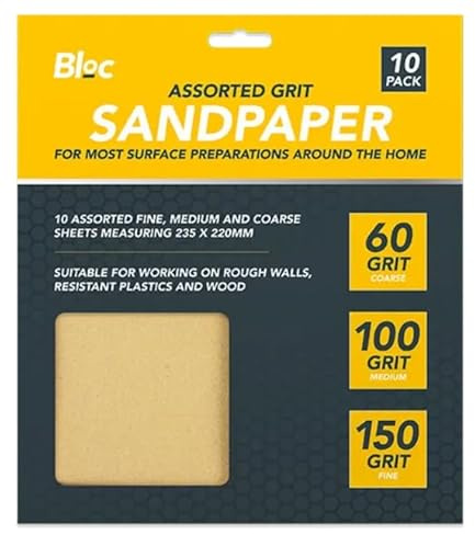 SANDPAPER ASSORTED GRIT 10 SHEETS (R)