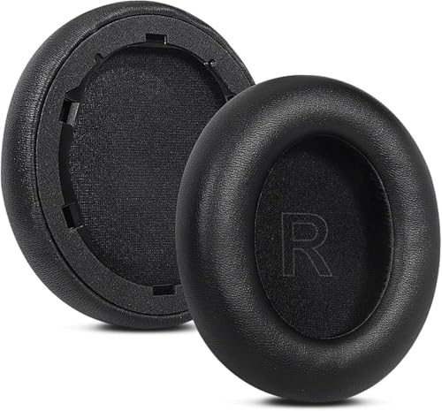 Life Q30 Ersatz Ohrpolster aus Schaumstoff, weicheres Protein-Leder, kompatibel mit Anker Soundcore Life Q30 / Q30 BT / Q35 Kopfhörern, weicher Lederschaum, Schwarz