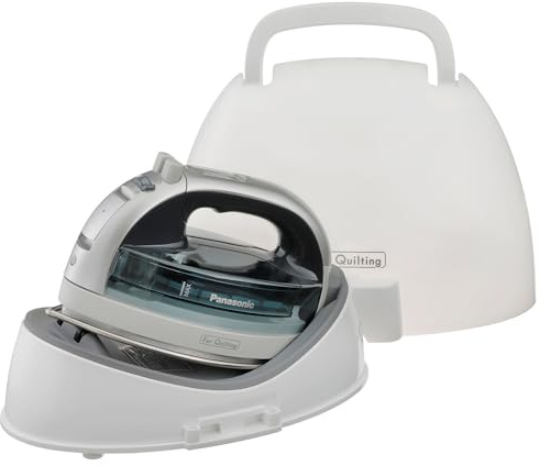 Panasonic NI-QL1100L Cordless Steam/Dry Iron, 1500W Wide Stainless Steel Plate, Silver/Light Blue