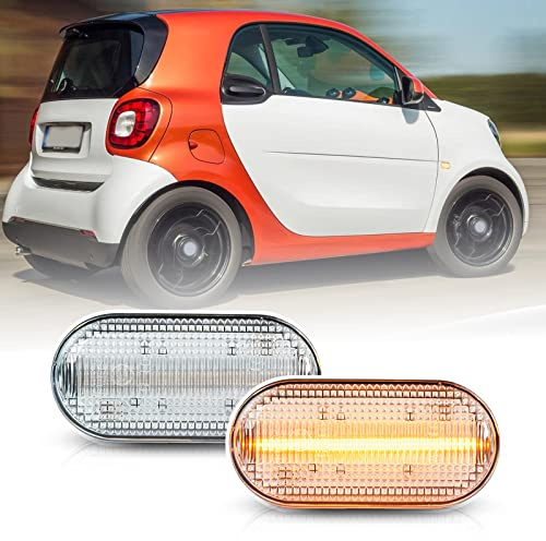 njssjd 2 Stück LED-Seitenmarkierungsleuchten, kompatibel mit Smart Fortwo 453 2014–2018, O.pel Vivaro 2001–2014, bernsteinfarbene Blinker