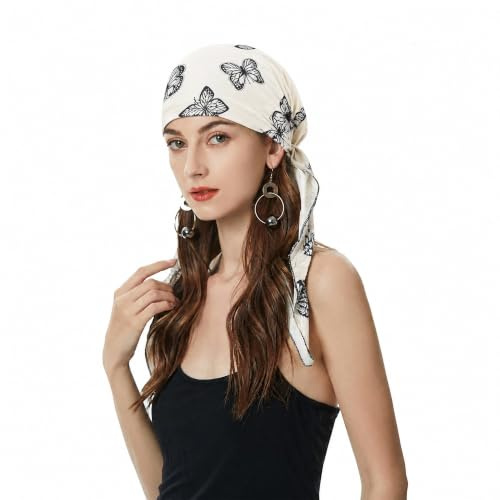 ZLYC Damen Chemo Turban Mütze Vorgebundenes Kopftuch Headwraps Leichte Hut | Leicht Atmungsaktiv
