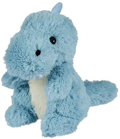 Warmies Mjuk Blå Babysdinosaurie Mikrovågsbar Viktad Nalle med Fransk Lavendel Doft, Varm eller Kall Vetepåse för Kylig Avslappning och Varm Lindring