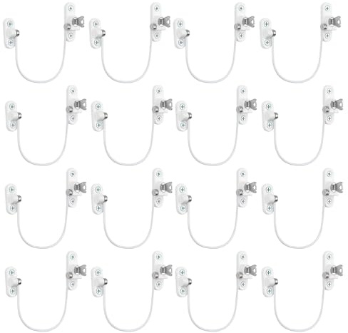 16Pcs Window Restrictor Locks for Kids Window Restrictors UPVC Baby Security Window Locks with Screws Keys for Baby Child Children Safety, Window Locks Door Locks for Home Public School and Commercial