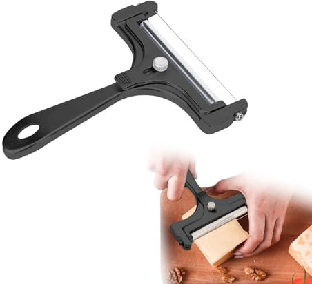 Roontin Stainless Steel Cheese Slicer - Adjustable Thickness Slicer Cheese Tool Cheese Cutter & Grater