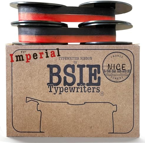 BSIE Typewriters – Imperial Schreibmaschinen-Farbband Schwarz & Rot – Doppelpack – Passend für Good Companion, 200, 220, 50, 70, Safari – GR9 – Getestet in Nizza, Frankreich