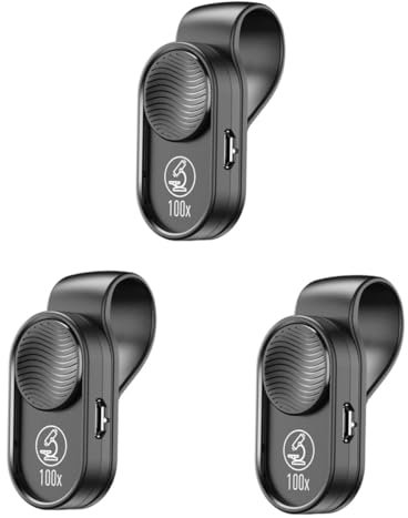 Gatuida 3 Piezas Mini Microscopio Óptico Microscopio Digital para Telefono Lente del Microscopio del Teléfono Microscopio De Teléfono Móvil Lupa Led Número Lente De La Cámara Plastico Abs