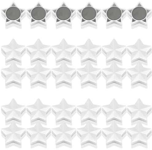 PYJLBX 30 Stück Kühlschrankmagnete – Starke Mini-Magnete für Whiteboard, Pinnwand, Basteln – robuste kleine niedliche Magnete für Erwachsene, Küche, Büro, Zuhause – dekorative Magnetpunkte (Stern