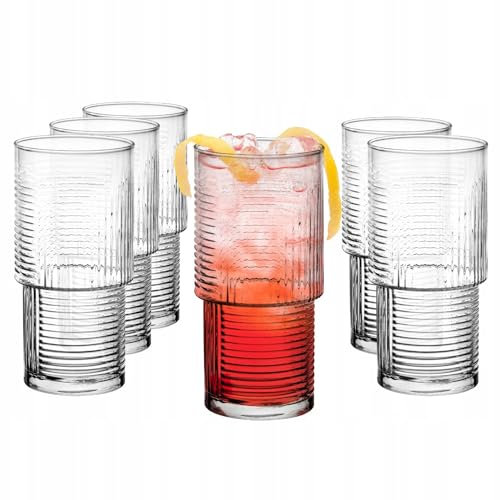 Glasmark KROSNO 1992 Verres à Cocktail Ensemble De Verres 6 Pièces Résistant Au Lave Vaisselle Transparent 400 ml