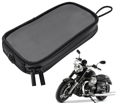 Borsa impermeabile per moto, antigraffio, per serbatoio della moto, borsa per cellulare, borsa da serbatoio con cerniera, con cerniera e apertura a cerniera