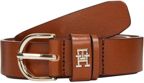 Tommy Hilfiger Damen Gürtel Essential Effortless 2,5 cm Ledergürtel, Braun (Cognac), 95 cm