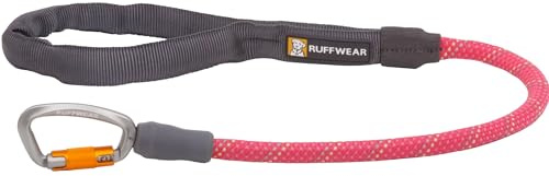 Ruffwear Knot-a-Long Short Dog Lead, No Pull 0.7m Dog Leash with Padded Handle, Lightweight & Heavy Duty Dog Lead, Anti Tangle & Anti Pull Dog Training Lead, Secure Locking Carabiner, Fireweed Pink