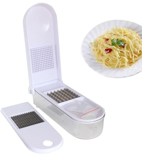 Tagliaverdure manuale - mandolina, tagliapatate manuale in acciaio inox | da taglio per la casa e antiruggine e multifunzionali con 3 lame per patate, aglio, a quadretti