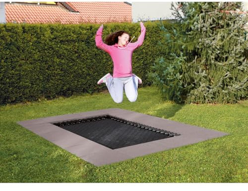 Sport-Thieme Bodentrampolin Adventure-Tramp Playground | DIN EN 1176 | Feuerverzinkter Rahmen | Robustes Sprungtuch | Für unbeaufsichtigte Spielplätze | Bis 100 cm Fallhöhe